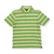 Callaway キャロウェイ マルチボーダー 半袖 ポロシャツ BD ボタンダウン サイズ LL/グリーン 系 メンズ スポーツ ゴルフ 大きいサイズ