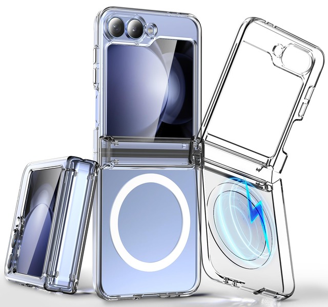 YDIHIHO 適合 Galaxy Z Flip6 用のケース Magnetic 対応 ヒンジ保護 PC材質 薄型 軽量 耐衝撃 クリア