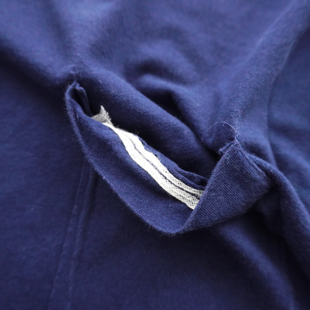 90s FRUIT OF THE LOOM Pocket TEE solid navy "made in USA" [M] 古着 - 10