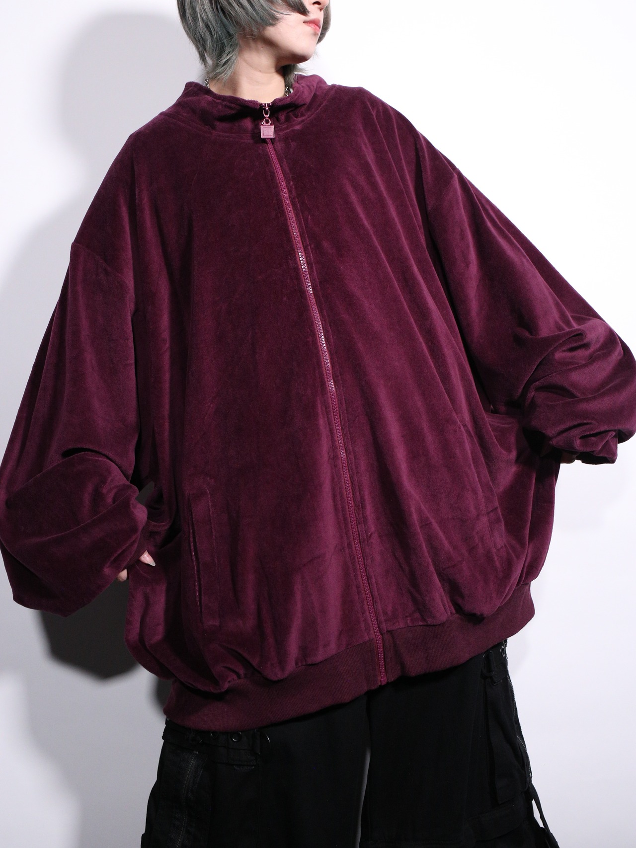 "KING SIZE" XXXL super over silhouette velours jacket - 2