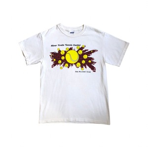 Tennis ball print white T-shirts