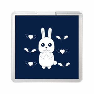 うさぎのラブレター2[ミッドナイトブルー]　(スクエアクリアワイヤレス充電器5WA)