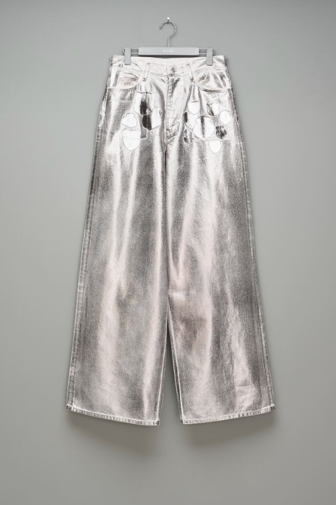 25SS】MASU ”MASU BOYS” EMBLEM BAGGY JEANS (SILVER) B25K6PT007