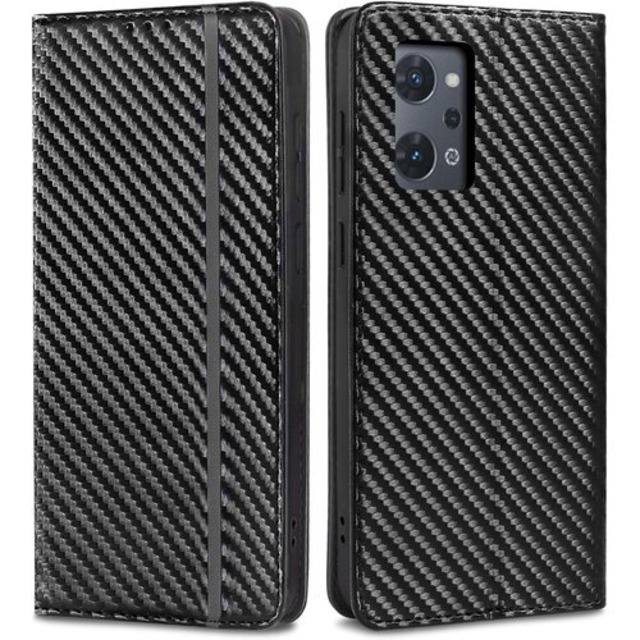 iffeenny oppo reno7a ケース oppo reno 7a ケース 横置きスタンド機能付 人気 気質 衝撃吸収 全面保護 全面保護 財布型 炭素繊維調 シンプル レザー 手触り良い 滑り落ちにくい 指紋防止 男女兼用 落下防止 ブラック 3500