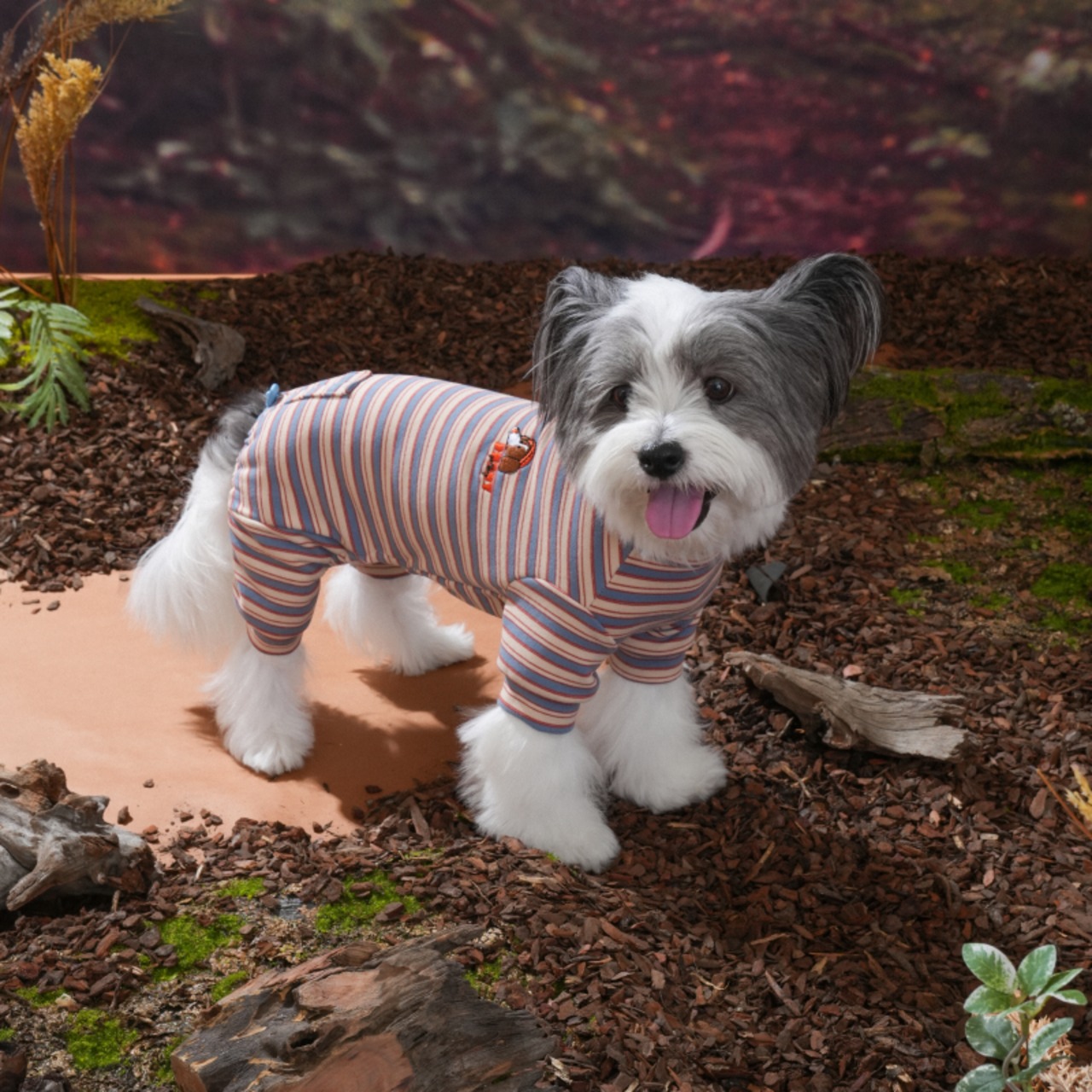 〈PUPPYGALLERY公式〉ホームグラウンドストライプオールインワン　2XL-3XL