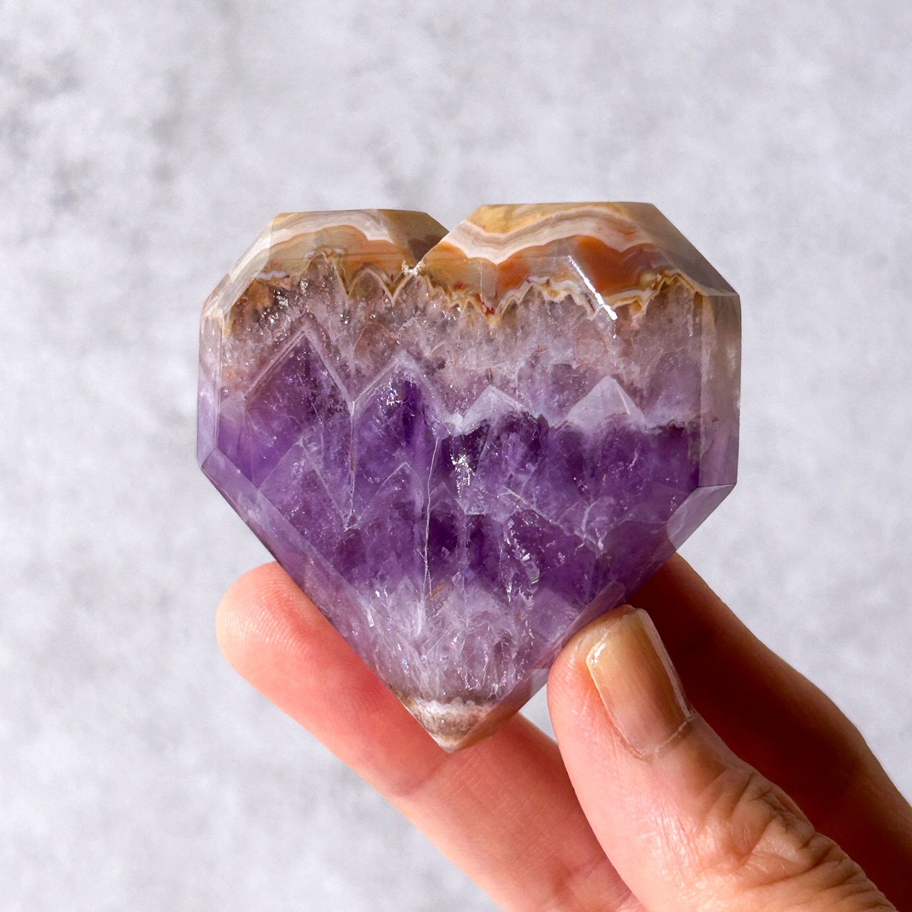 アメジストレースアゲート ハート ＊ Amethyst race Agate ＊ 天然石