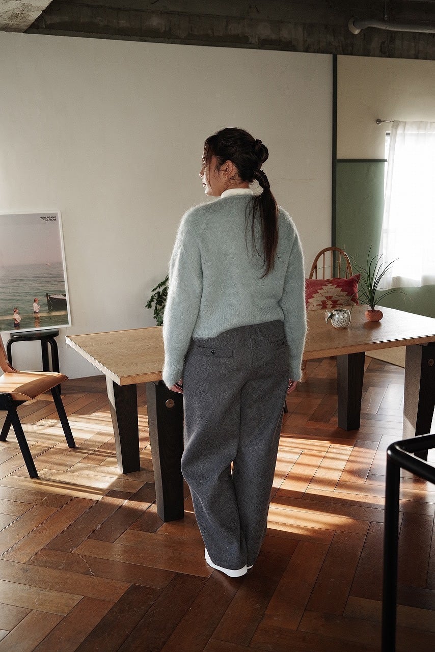 Wool Beaver Wide Easy Pants