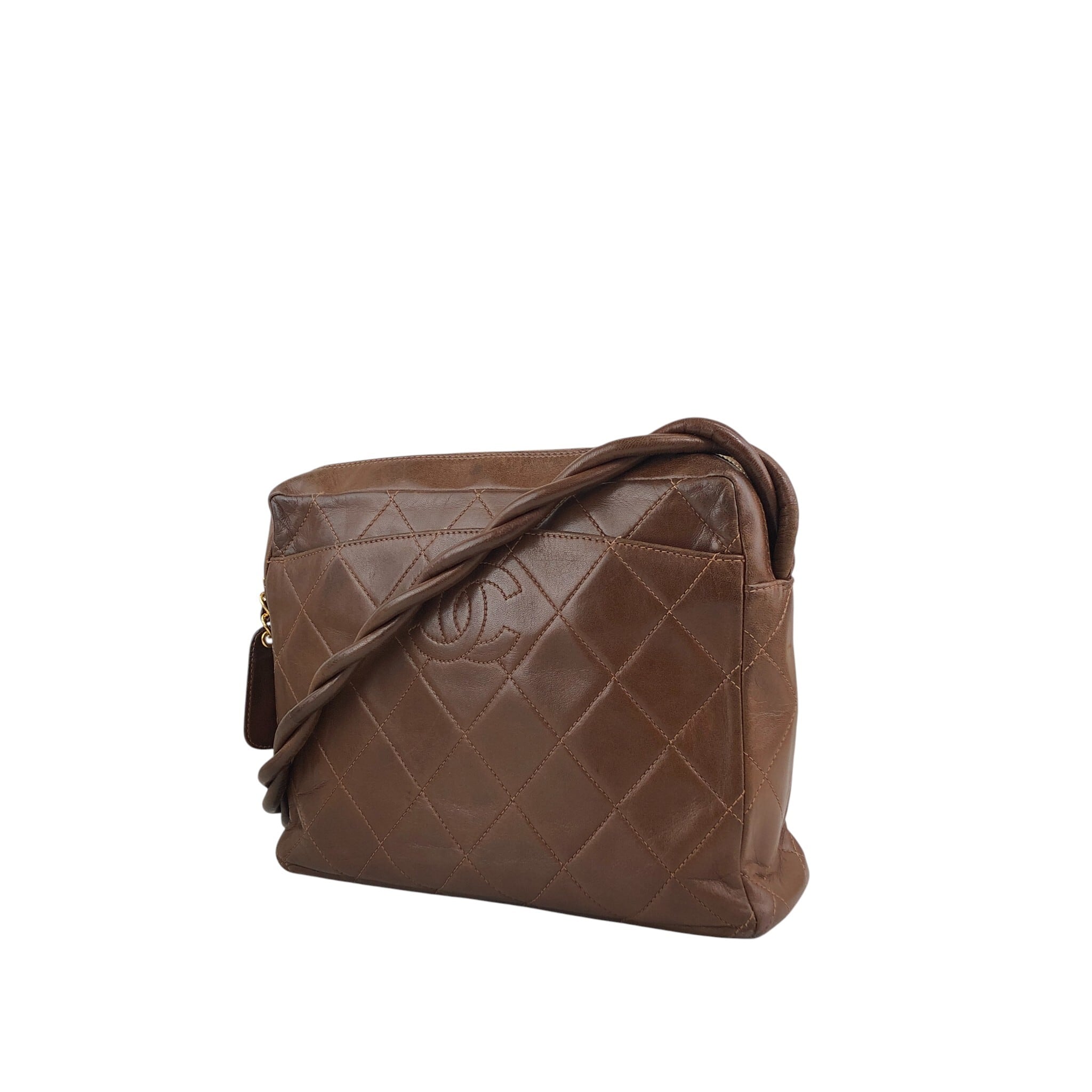 CHANEL シャネル ショルダーバッグ ブラウン ココマーク レザー