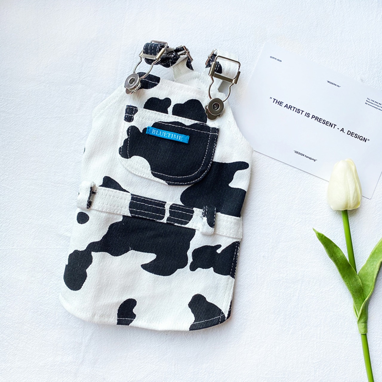 【PET】全2色牛柄サロペットワンピースORパンツ