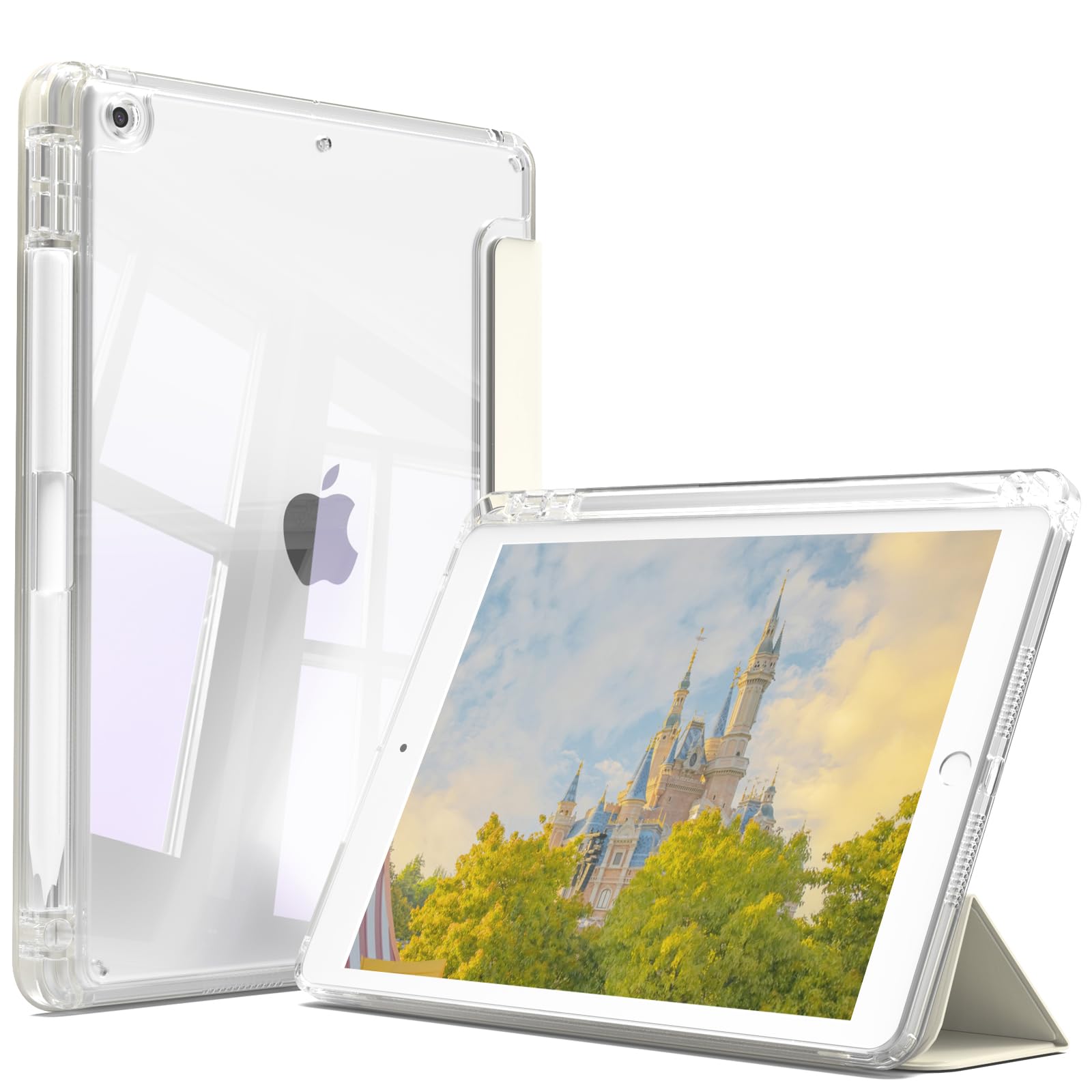 GKABXY 対応iPad 9世代 ケース iPad ケース 第9/8/7世代 10.2インチ 2021/2020/2019 ホワイト