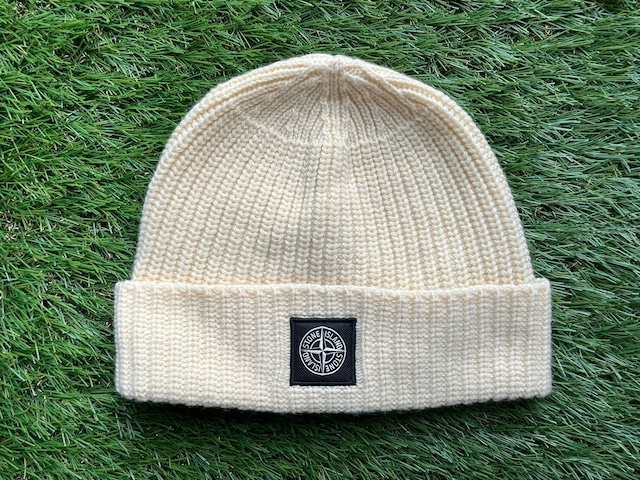 STONE ISLAND WOOL KNIT BEANIE NATURAL 05318