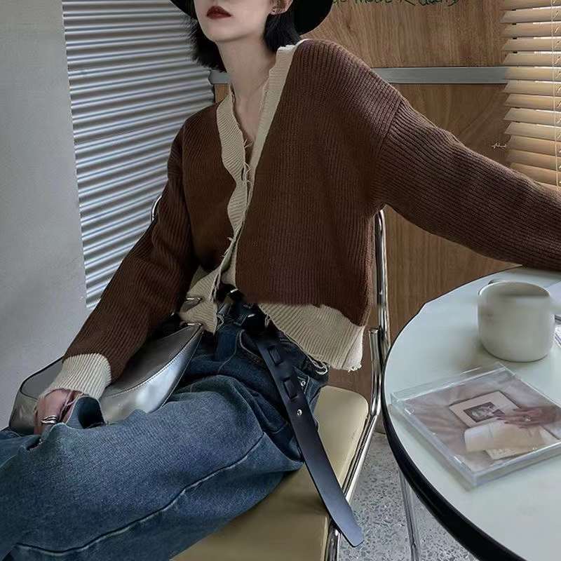 配色カーデ　AJ22231-6052