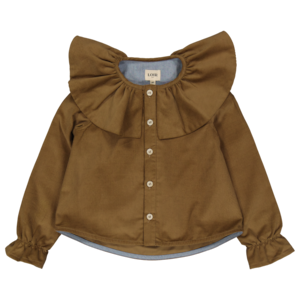 LOIR paris/Chemise à grand col BERTHE velours brun(4y,6y)