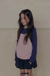 韓国子供服 / growb / ラベル Tシャツ / 秋服 *XS~JM*