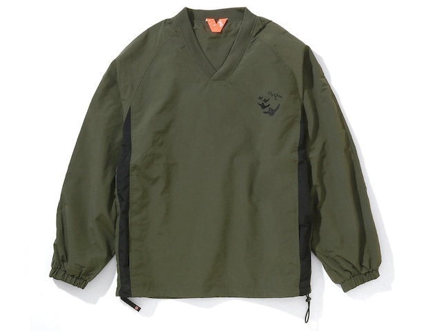 FLATLUX x Mark Gonzales SCHULTZ WIND SHIRTS (ARMY) + ノベルティソックス付