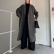 【受注予約:11月上旬入荷予定】Color nep mixed tweed long CO/charcoal gray