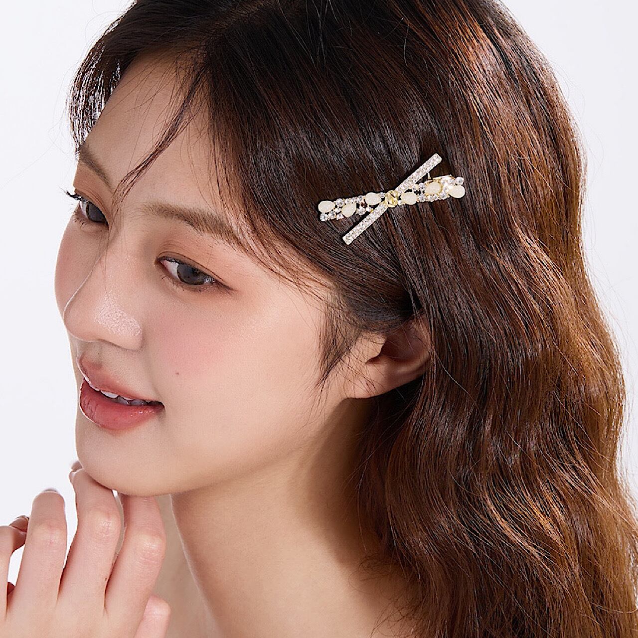 ヘアクリップ おしゃれ キラキラ ダイヤモンド 高級感 ゴールド