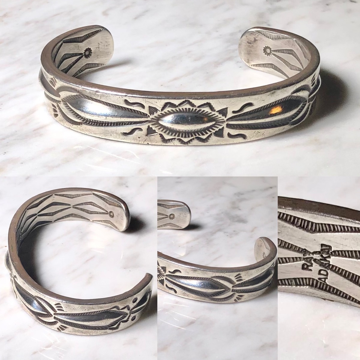 RAY ADAKAI both sides stamped bangle | NOIR ONLINE