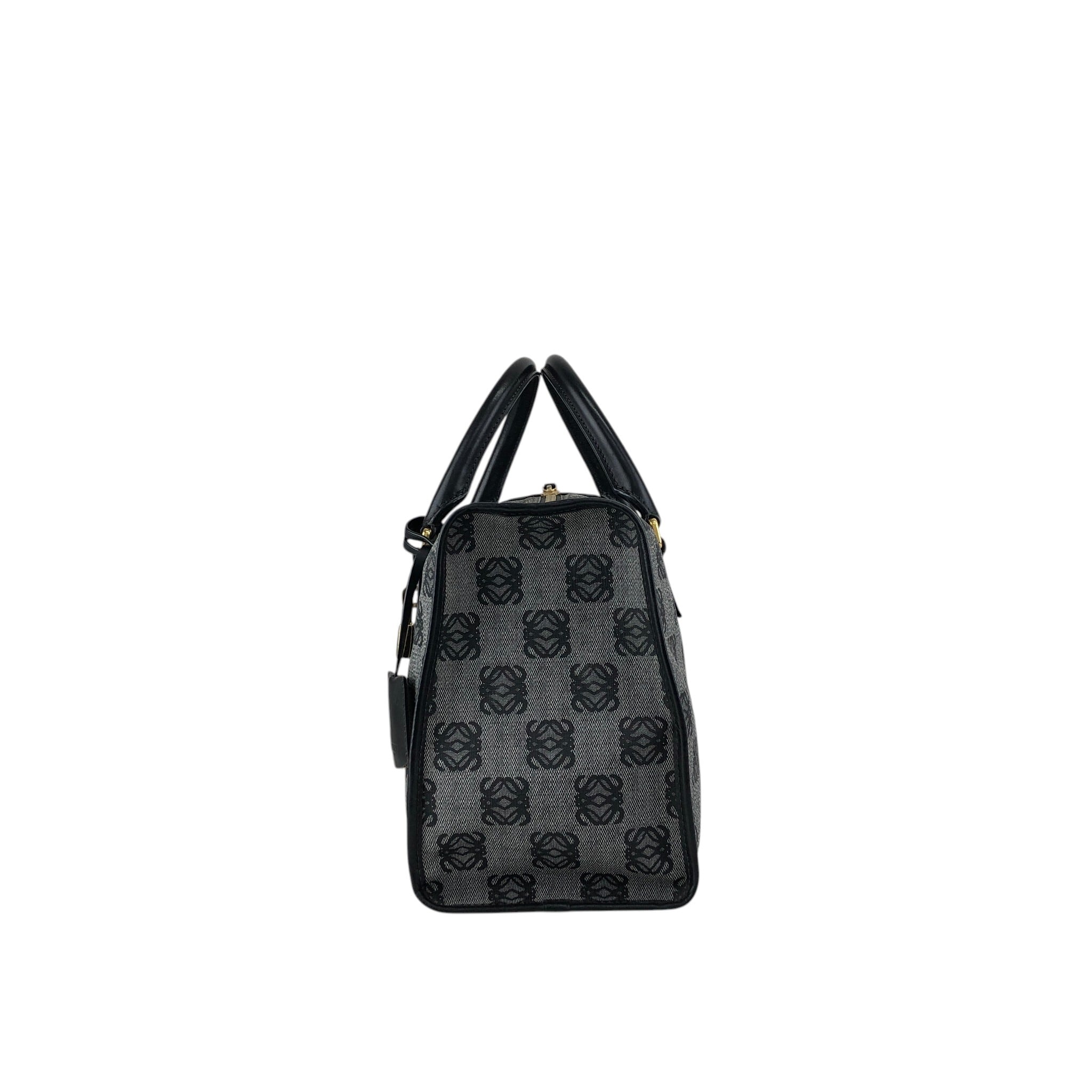 LOEWE ロエベ ハンドバッグ グレー アナグラム PVC レザー ミニ