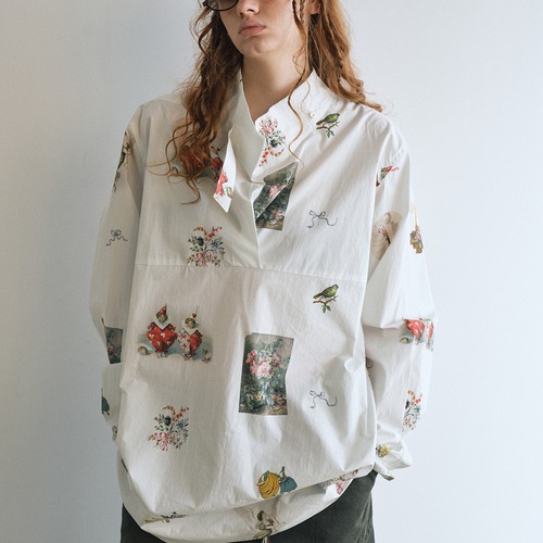 Art Print Asymmetry Shirt T3883