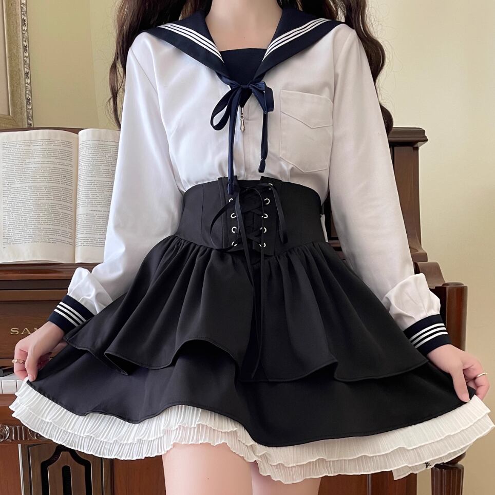 バックリボンレースアップスカート ・67226 | sucrier ( シュクリエ