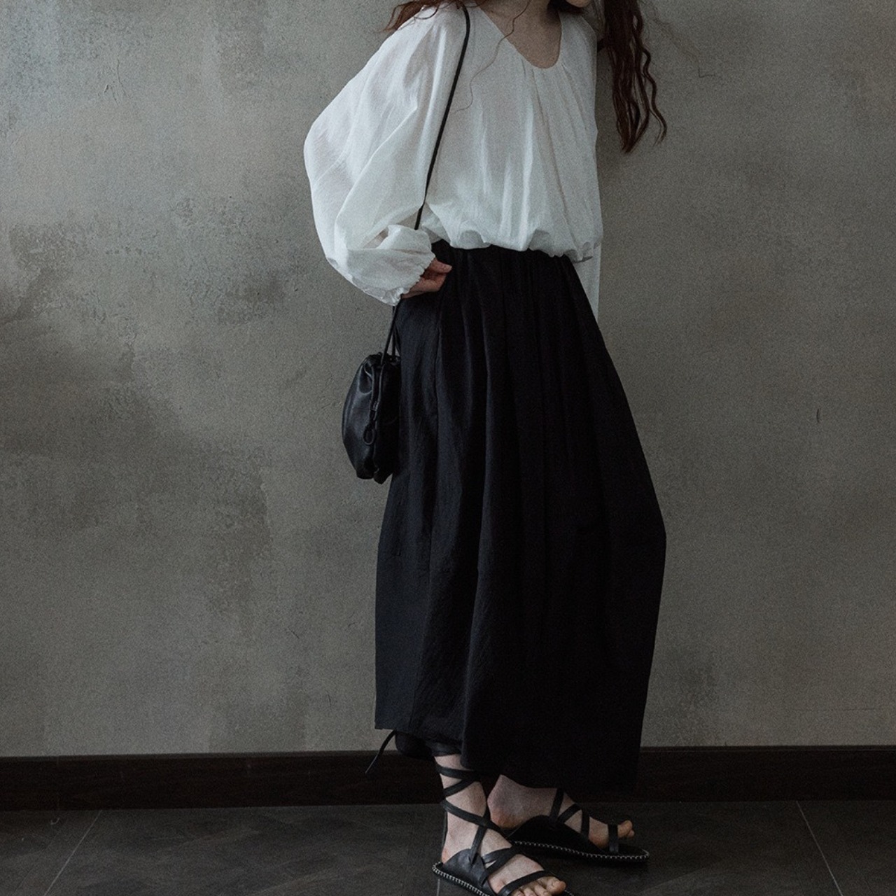 Balloon sheer skirt T3192