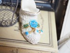 ターコイズの薔薇と蕾 ポーセリンシューズ 画像6
