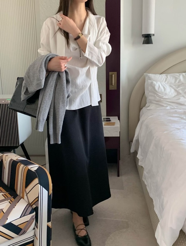 (予約) signature / Kitchen tie blouse 2color
