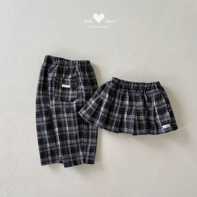 《予約》送料無料【lalaland】Eve Check Skirt