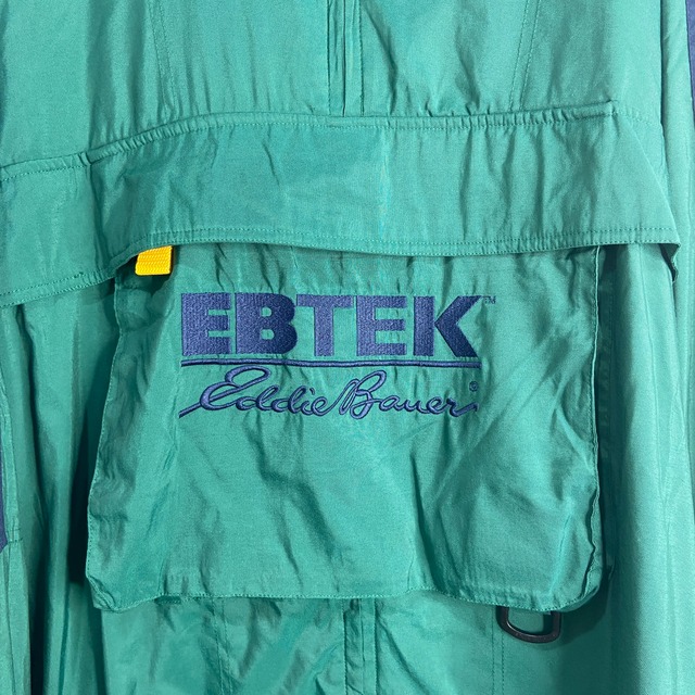 90s EddieBauer EBTEK ハーフジッププルオーバー　緑　XXL