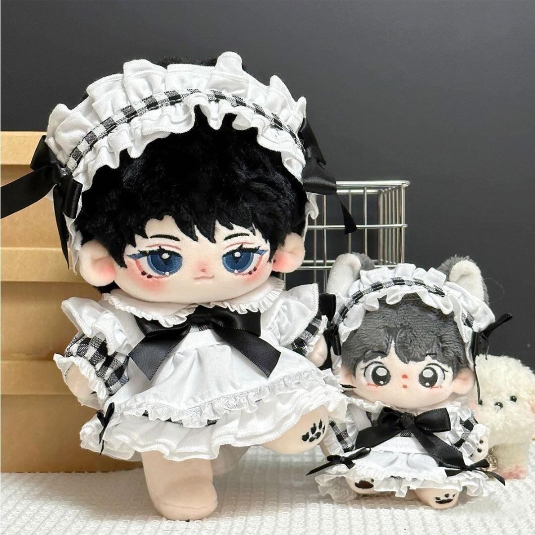 着せ替え ぬいぐるみ服 10cm ぬい服 メイド ドレス チェック推しぬい 