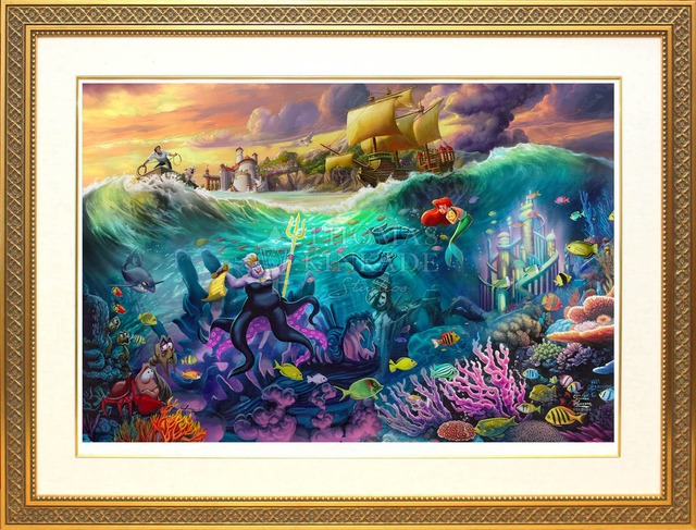 ディズニー絵画「リトル マーメイド/アースラ」作品証明書 展示用フック付ジークレ【インテリア】【アート】【Disney】【絵画インテリア】