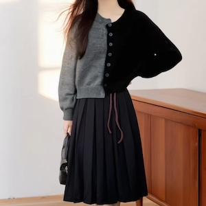 2色/バイカラーニットカーディガン ・10096 2色/バイカラーニットカーディガン ・10096