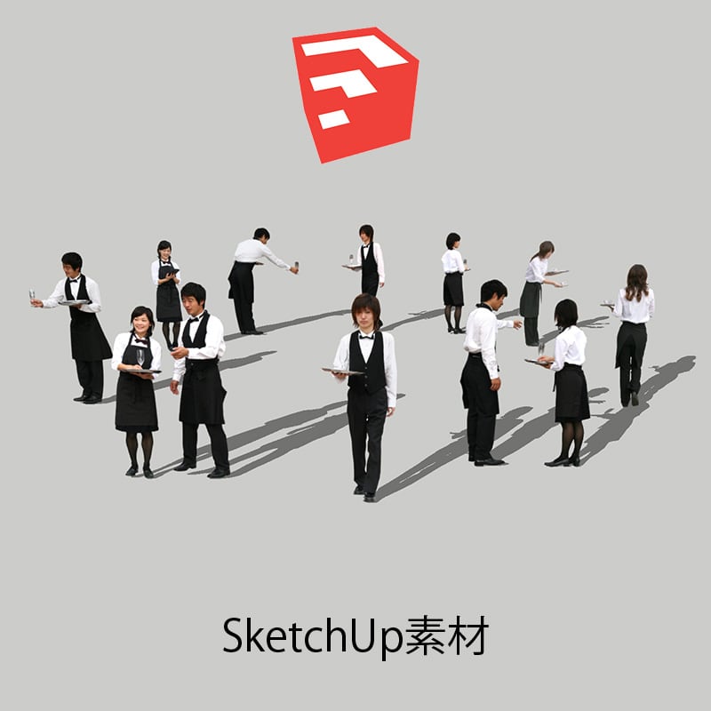 人物SketchUp 4p_set023 - 画像1