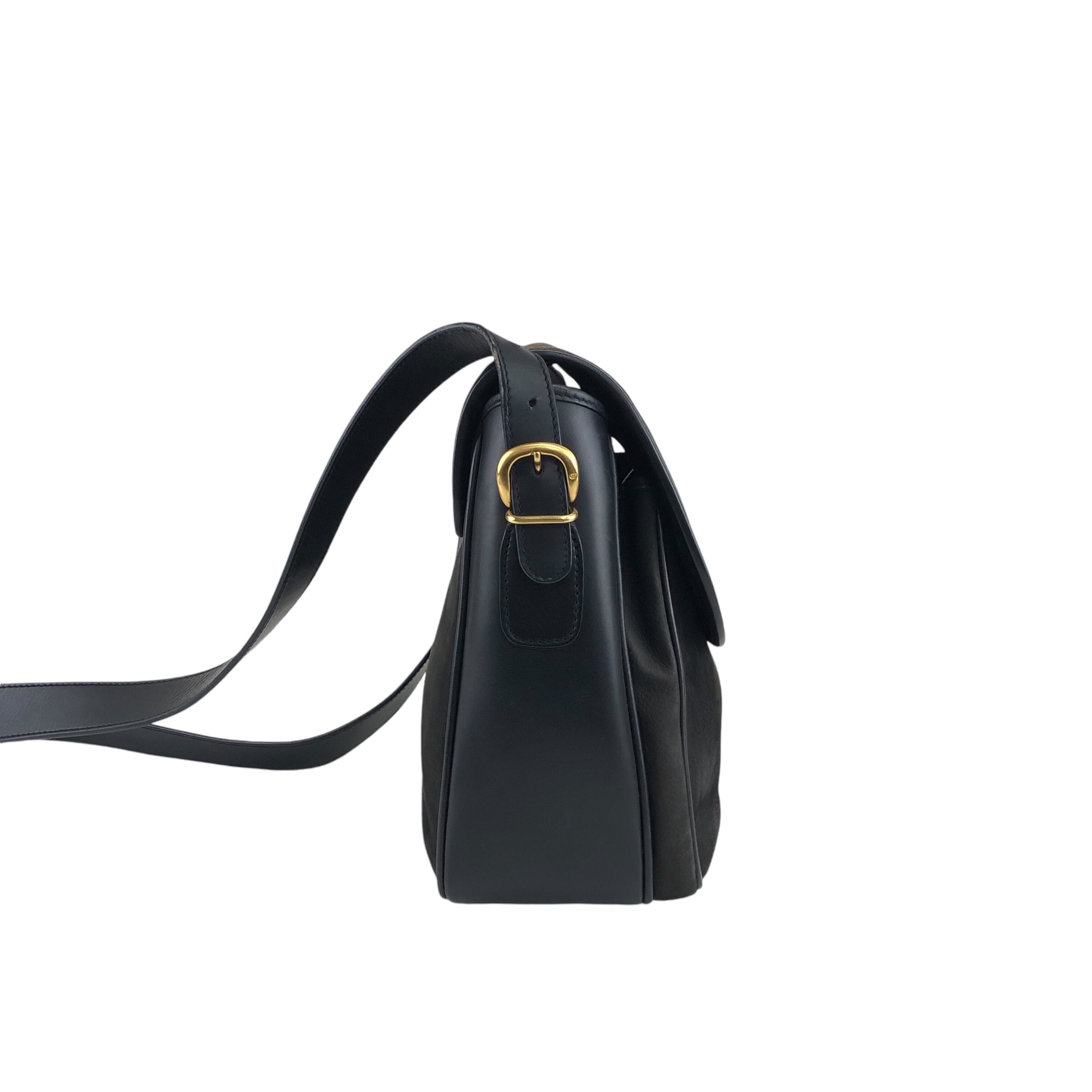 GUCCI グッチ ショルダーバッグ ブラック ヌバックレザー vintage