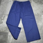 linen rayon wide easy pants navy