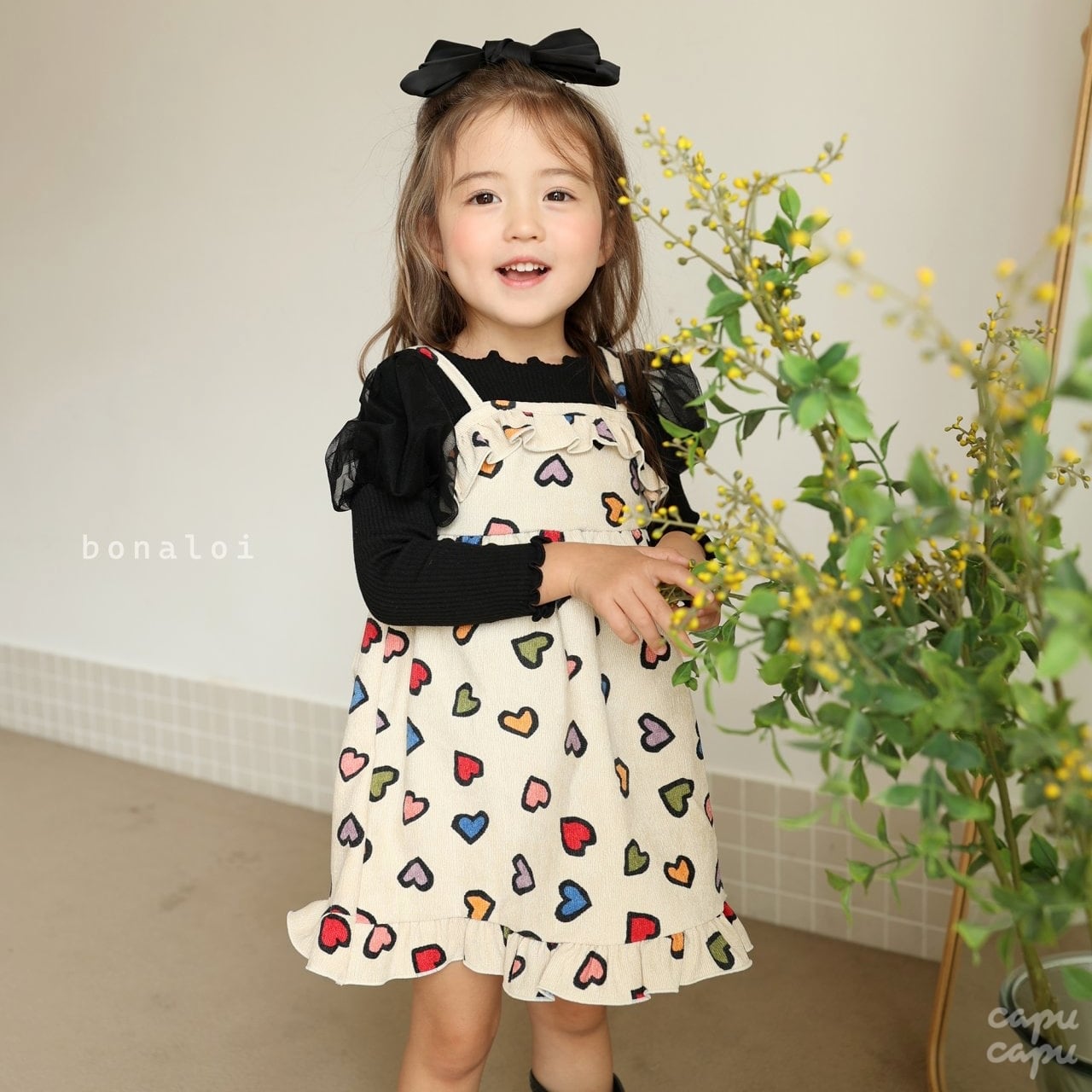 «sold out»«bonaloi» コーデュロイ ハートワンピース | 子供服 capucapu powered by BASE