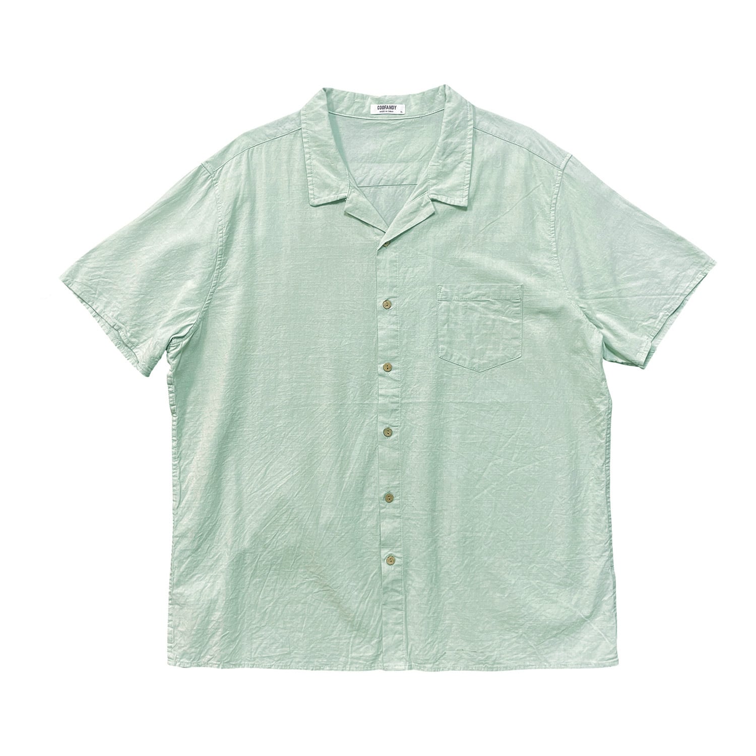USA 古着 COOFANDY クーファンディ コットン/ビスコース/リネン 開襟