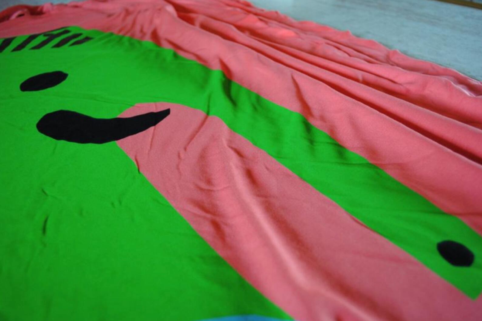 marimekko fabric for product KARKUTEILLA　90cm 1REP　 マリメッコ プロダクト用 フライス生地 カルクテイッラ ピンクx緑