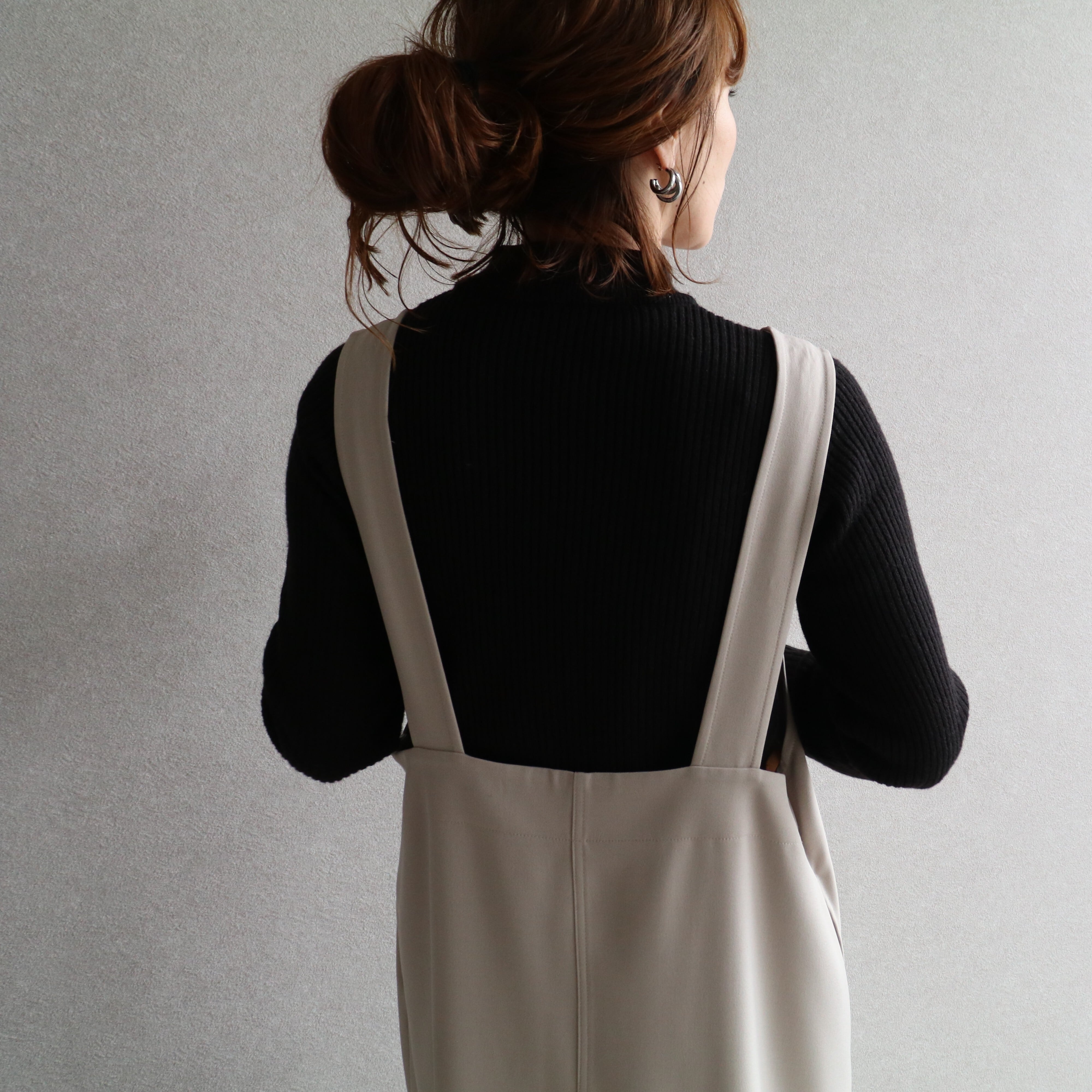 サイドスリットジャンパースカート(デザインバージョン) 【bel-blc