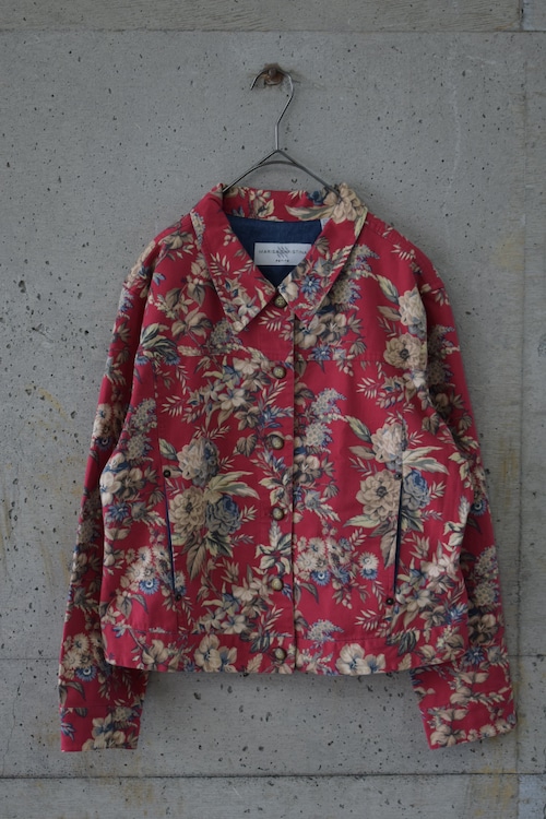 Floral-print work jacket