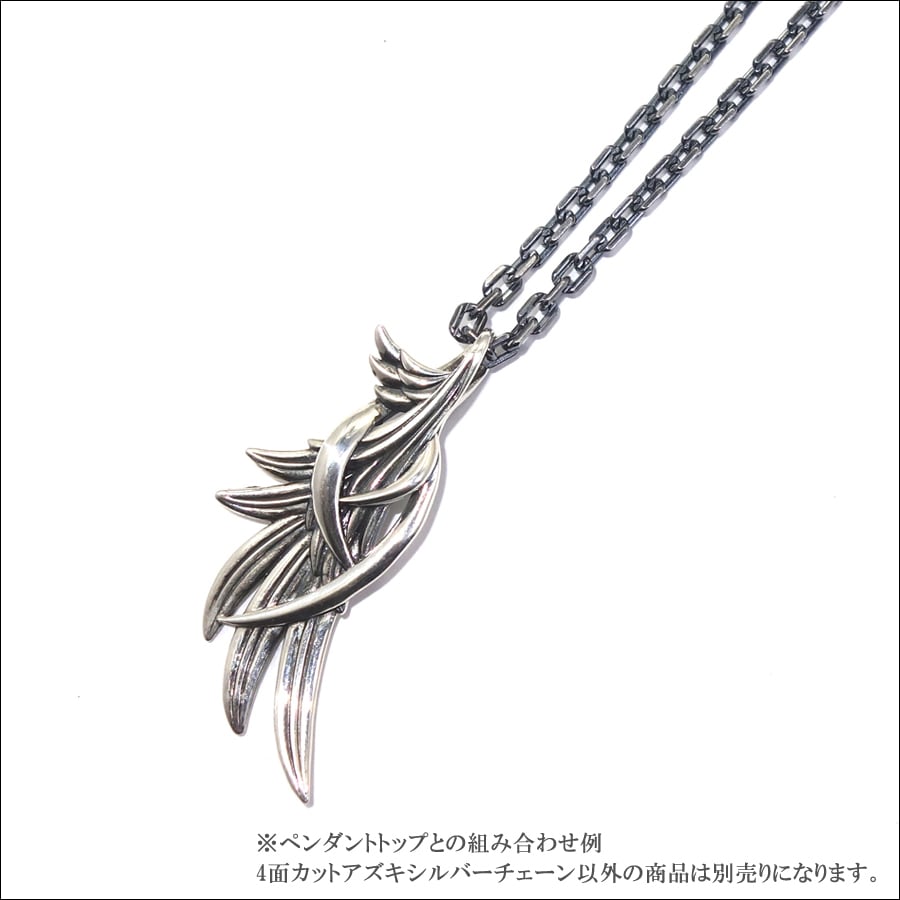 アクセサリー shio  4mm50cm 4面カットあずきシルバーチェーン3mm燻し ACCN0071 4-sided cut