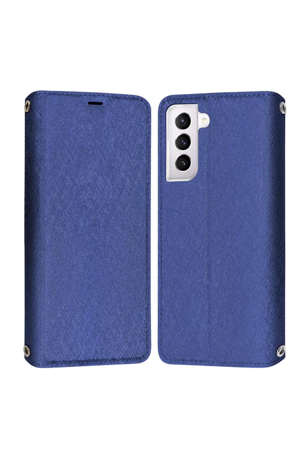 シズカウィル Galaxy S21 ケース カバー 手帳型 SC-51B SCG09 スリム ケース ディープブルー 1個入り