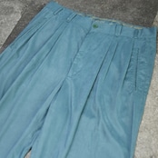 drape silhouette rayon blend 3tuck slacks emerald green