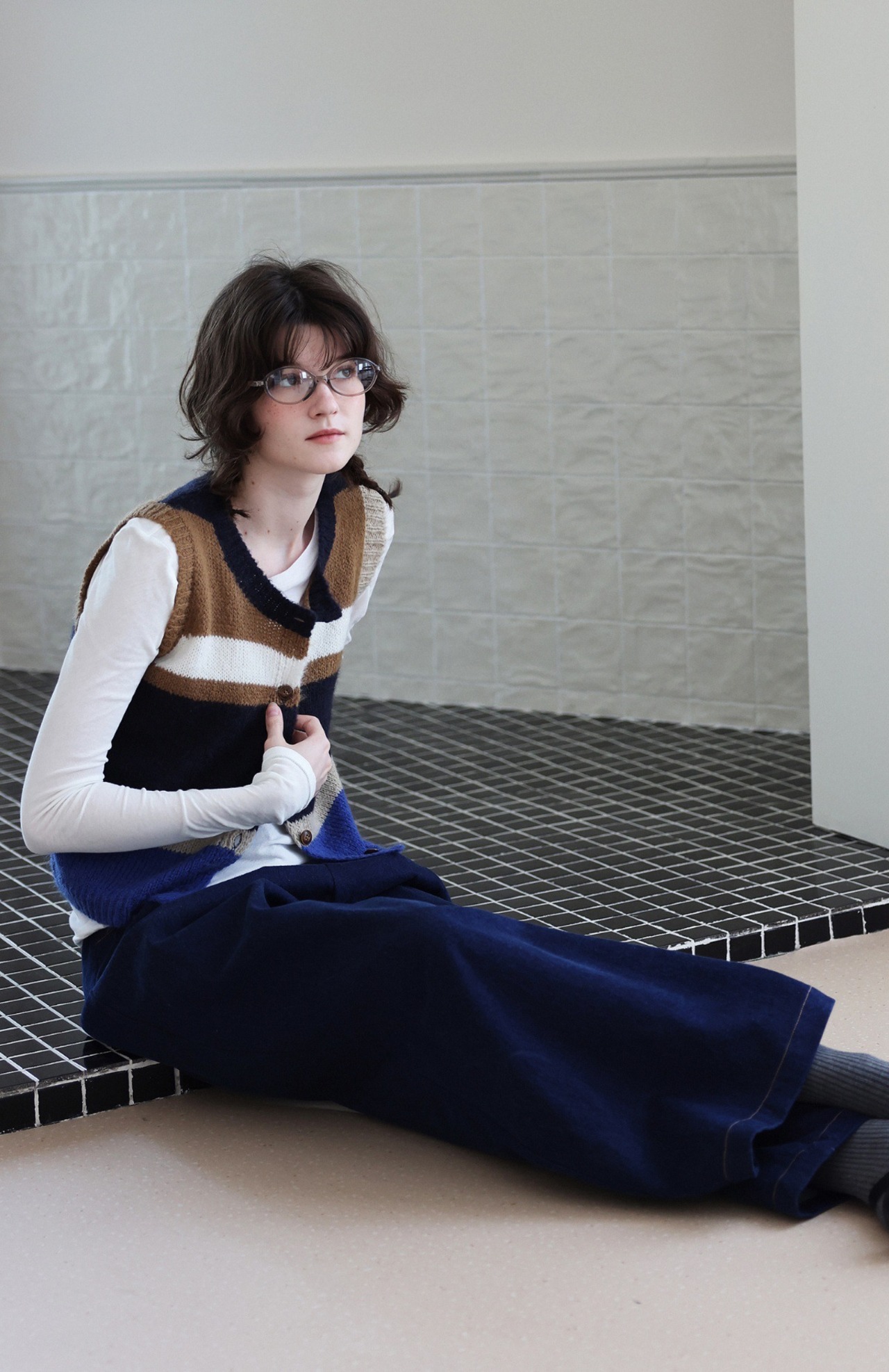 配色マルチカラーベスト