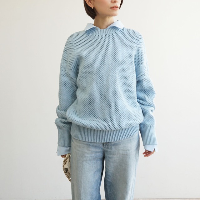 メッシュローゲージニット