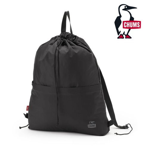 CHUMS チャムス パッカブル ナップサック 10L 軽量 折りたたみ リュック 巾着バッグ リップストップナイロン アウトドア 旅行 604217 Black