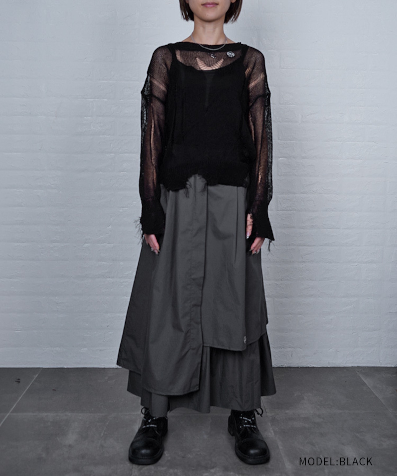 【直営限定ITEM】ローゲージダメージニット (GRAY) CQ-49013H