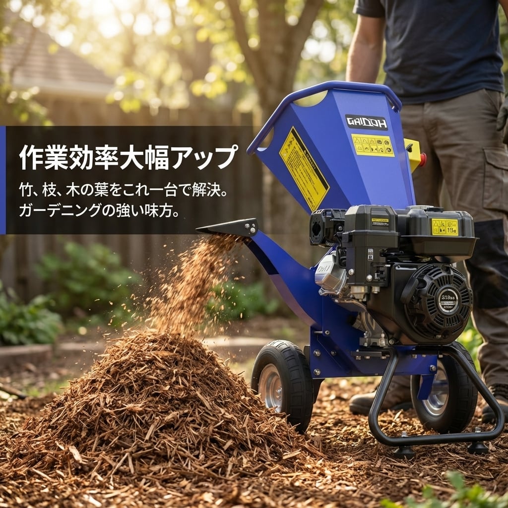 エンジンウッドチッパー 超特価フェア エンジン粉砕機 ウッドチッパー 7.5馬力+2枚替刃セット