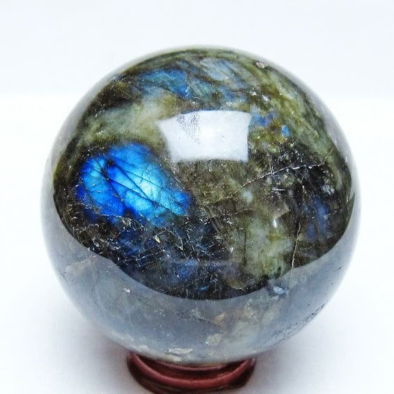 ラブラドライト 丸玉 76mm スフィア 置物 一点物 151-9134